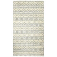 One of a Kind Modern Wool Hand Knotted Area Rug, Parchment