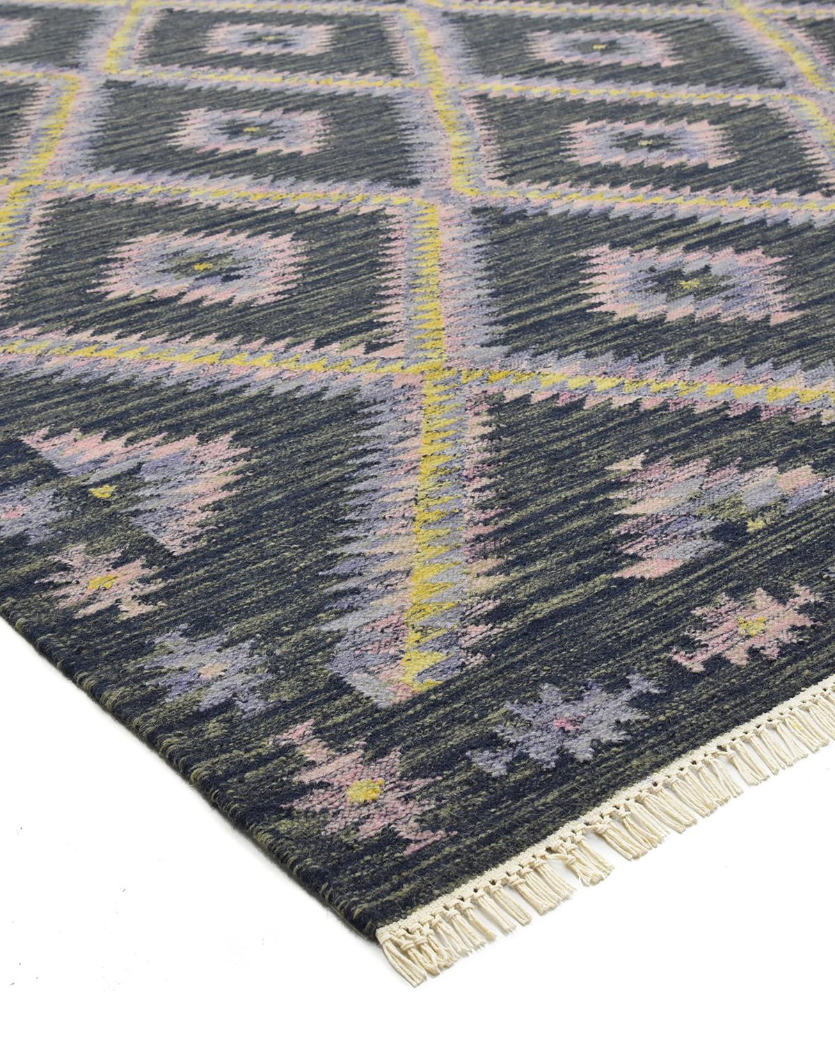 Hand-Woven One of a Kind Modern Wool Handwoven Area Rug, Stone