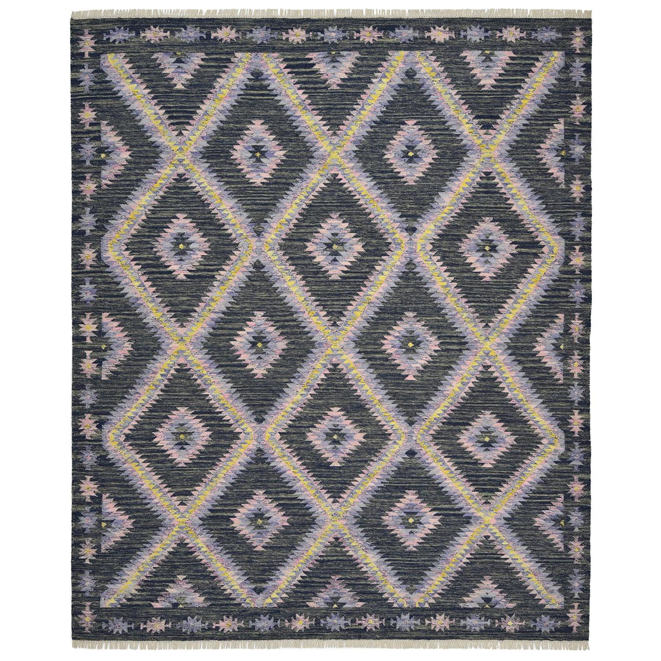 One of a Kind Modern Wool Handwoven Area Rug, Stone