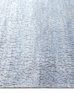 One-of-a-Kind Modern Wool Viscose Blend Handmade Area Rug, Mist