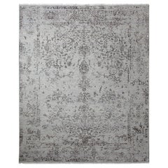 One-of-a-Kind Modern Wool Viscose Blend Handmade Area Rug, Trout