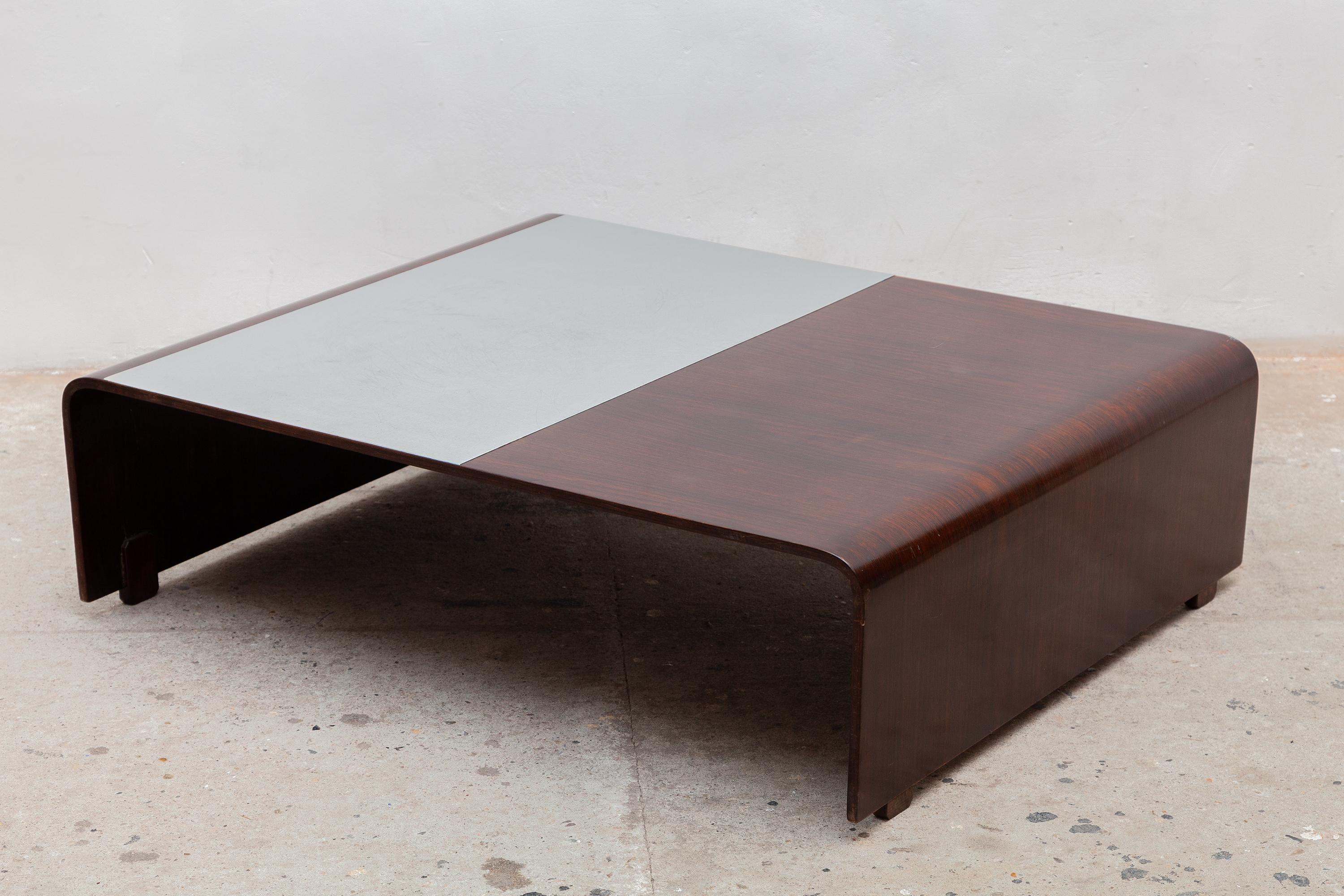 Dutch One of a Kind Molded Plywood Low Coffee Table, 1960s