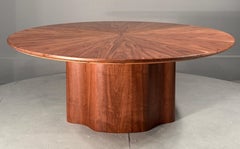One of a kind monumental 72 inch 8 seater Round Walnut Dining Table