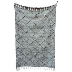 black and white berber rug One of a Kind Moroccan Berber Rug, Black and White Pattern