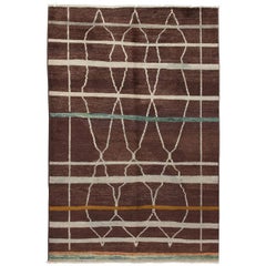 One-of-a-Kind Moroccan Wool Hand Knotted Area Rug, Cocoa