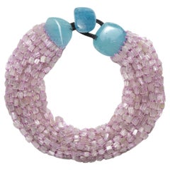 One-of-a-Kind Necklace in Beryl and Aquamarine from the Danish Brand Monies