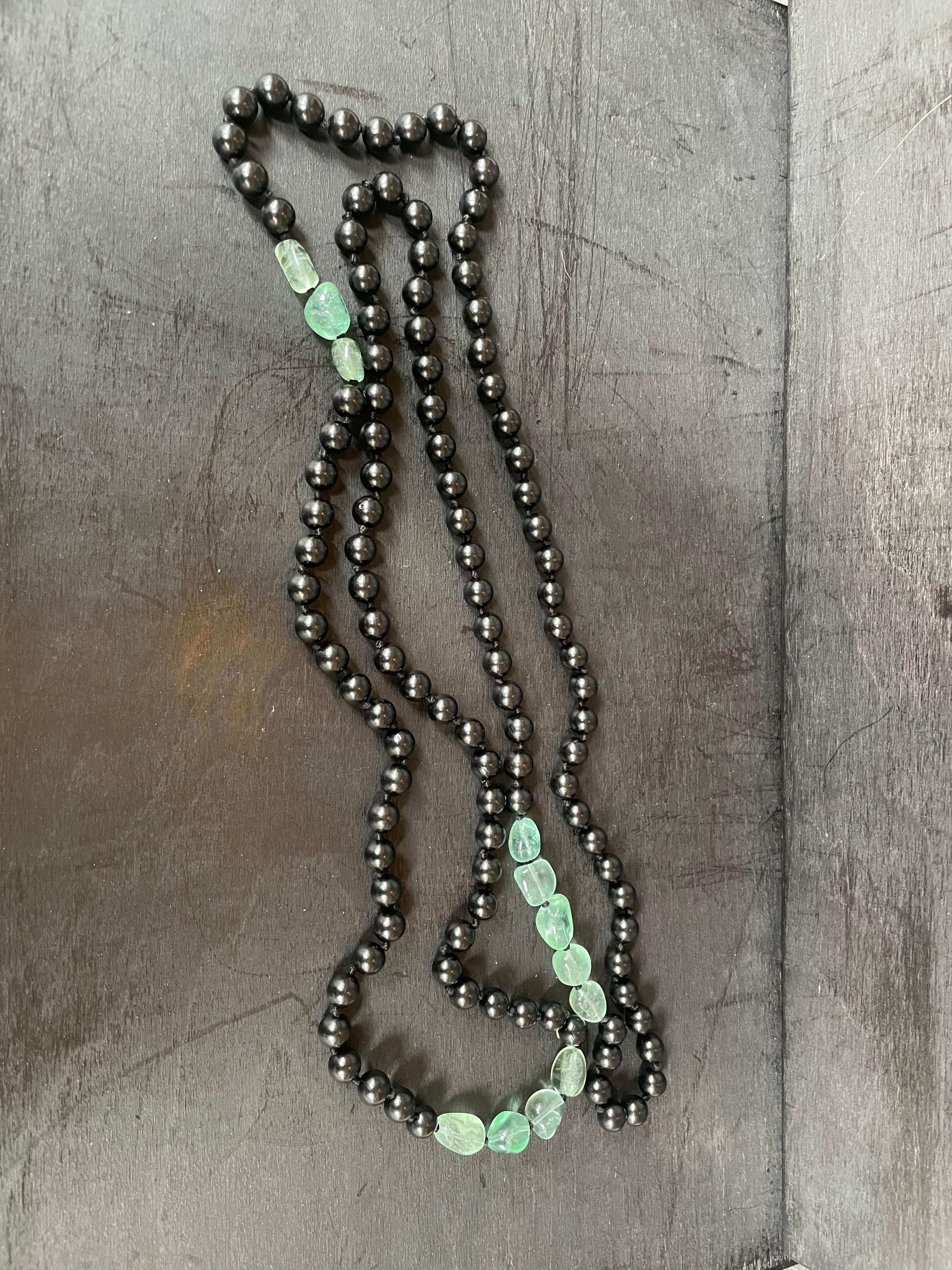 One-of-a-kind Necklace in Green Fluorite from the Danish Brand In New Condition For Sale In PARIS, FR