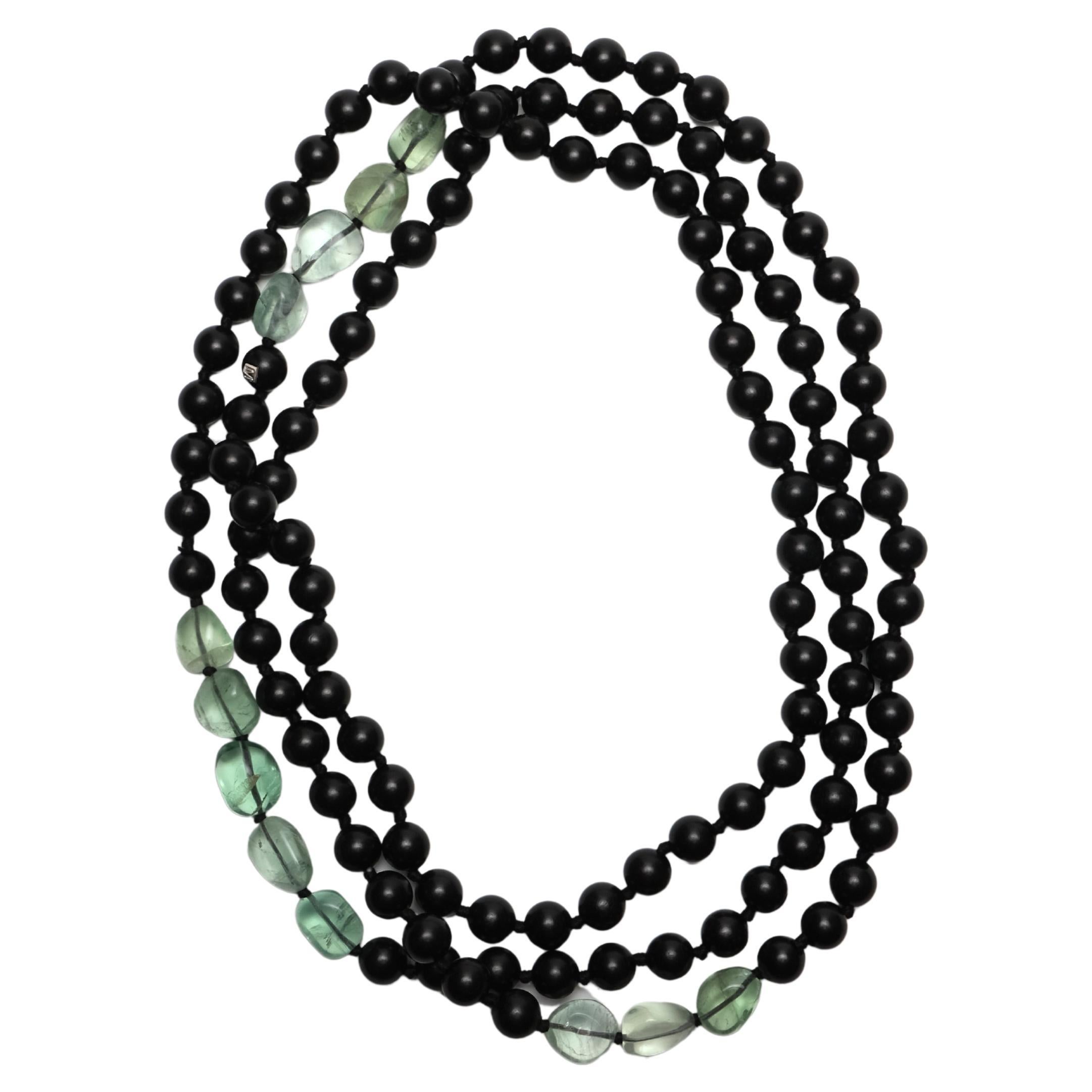 One-of-a-kind Necklace in Green Fluorite from the Danish Brand For Sale
