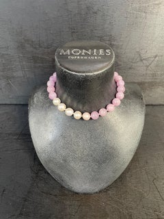 One-of-a-kind Necklace in Kunzite and Pearls from the Danish Brand