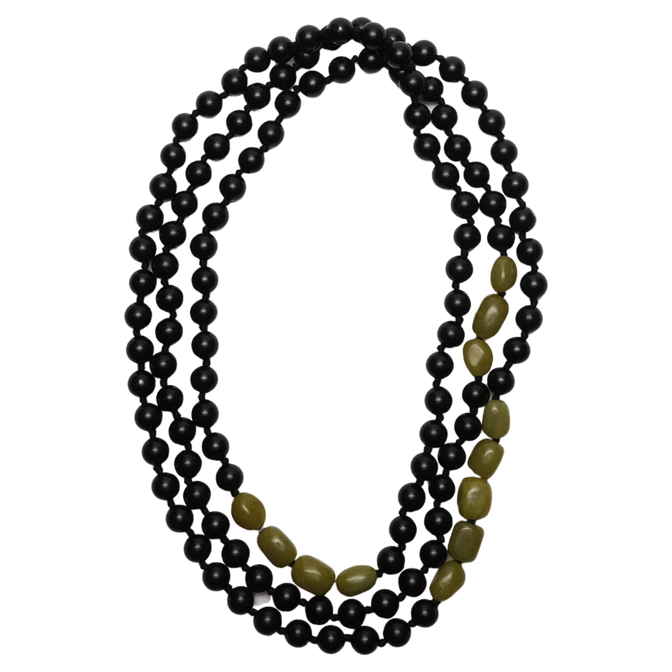 One-of-a-kind Necklace in Serpentine & Ebony from the Danish Brand Monies For Sale