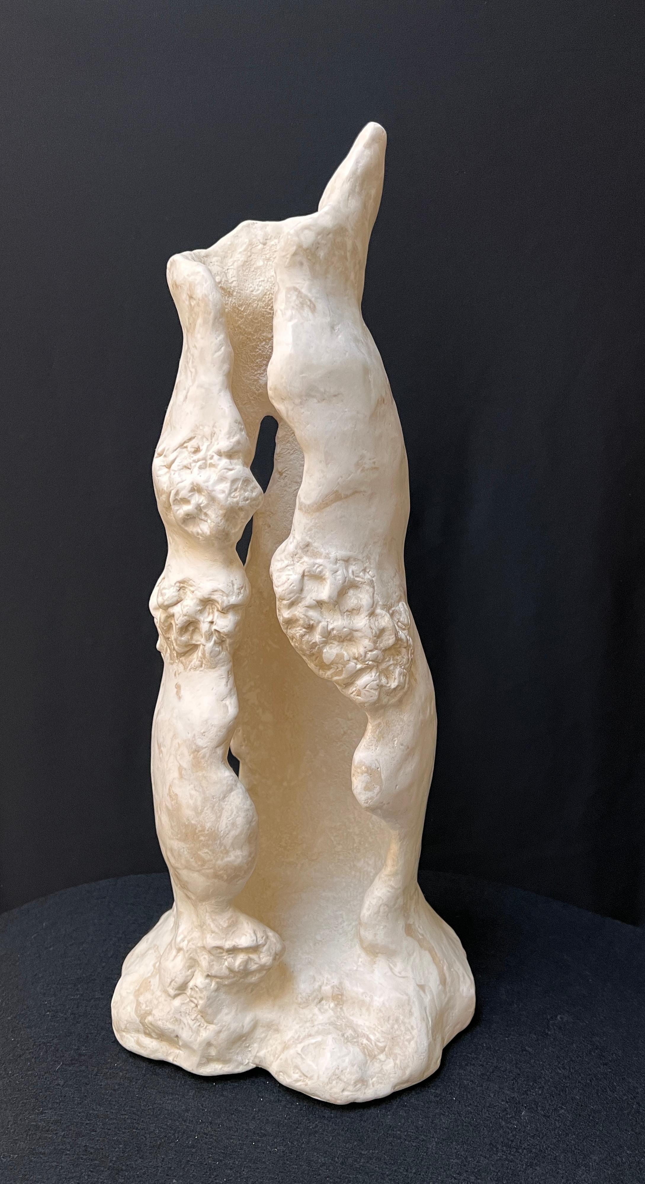 This one of a kind decorative substantial vessel is hand crafted in pigmented scagliola reinforced with fiberglass strands.  Standing 53cm tall, its form is inspired by natural elements such as canyons and gouges, capturing the beauty of erosion and