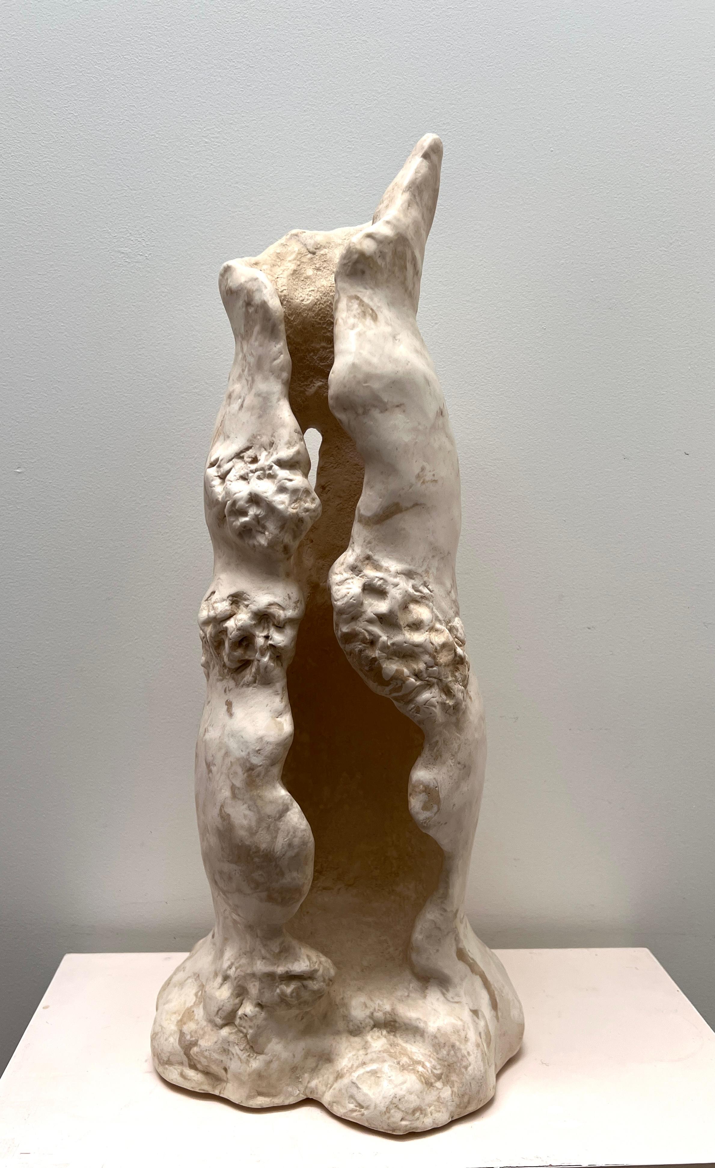 Modern One Of a Kind  Open Vessel Hand Crafted in Scagliola in Neutral Colours For Sale