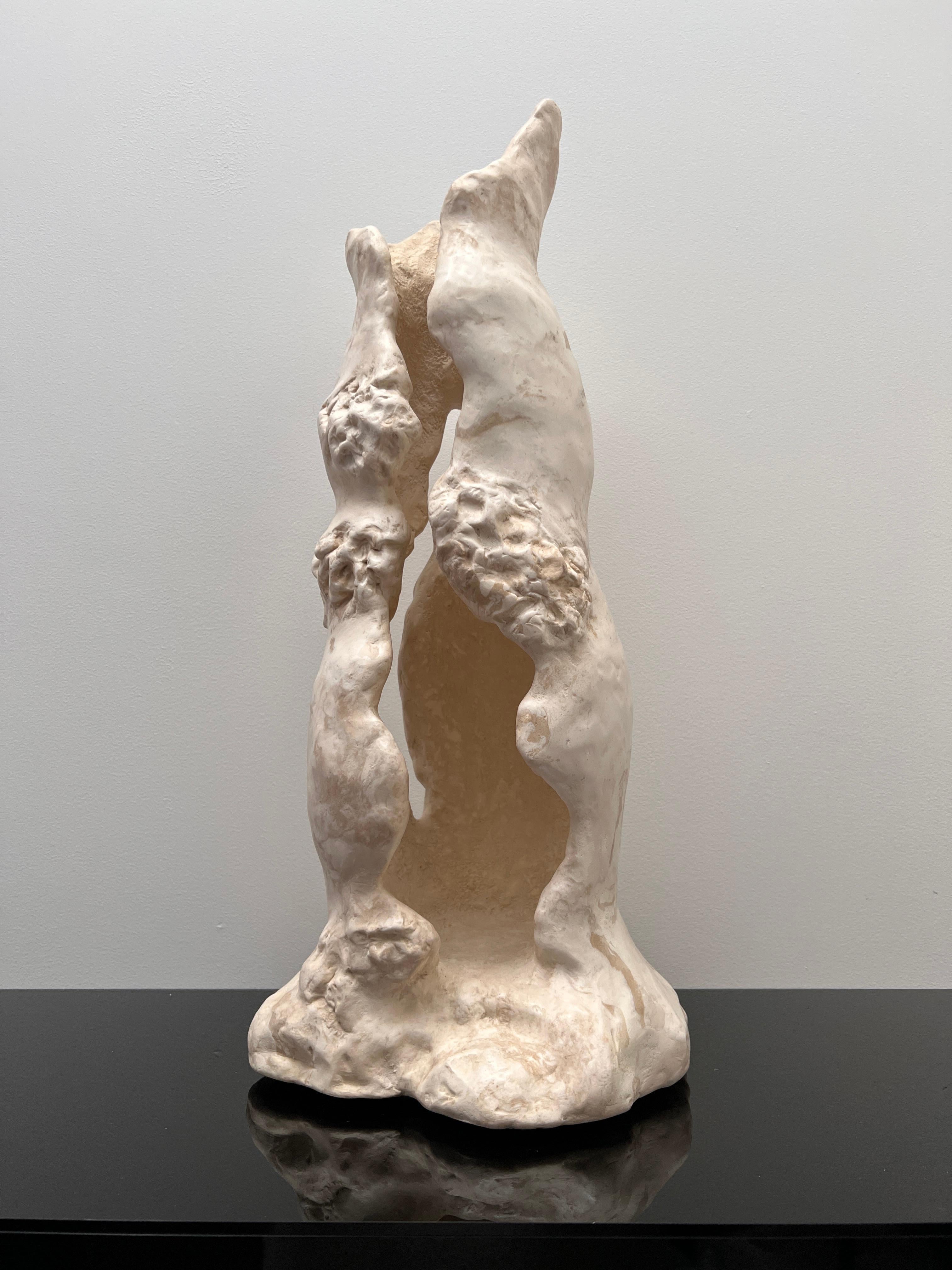 British One Of a Kind  Open Vessel Hand Crafted in Scagliola in Neutral Colours For Sale