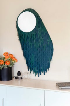 Einzigartiger organischer moderner Lederspiegel für Künstler, Frankreich