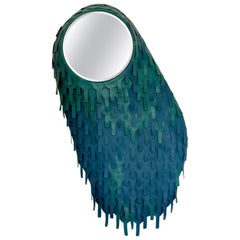 One of a Kind Organic Modern Leather Artist’s Mirror, France