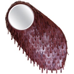 One of a Kind Organic Modern Leather Artist’s Mirror, France