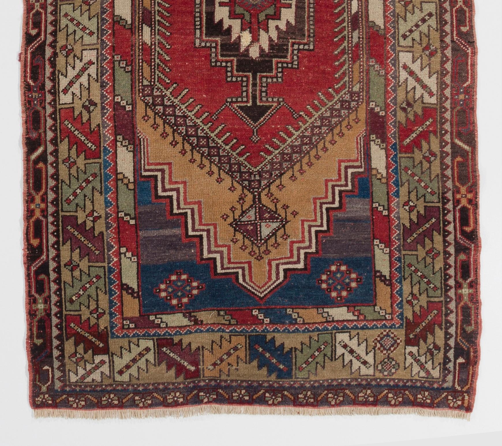 Country One-of-a-Kind Oriental Rug, Vintage Wool Carpet for Home & Office Decor For Sale