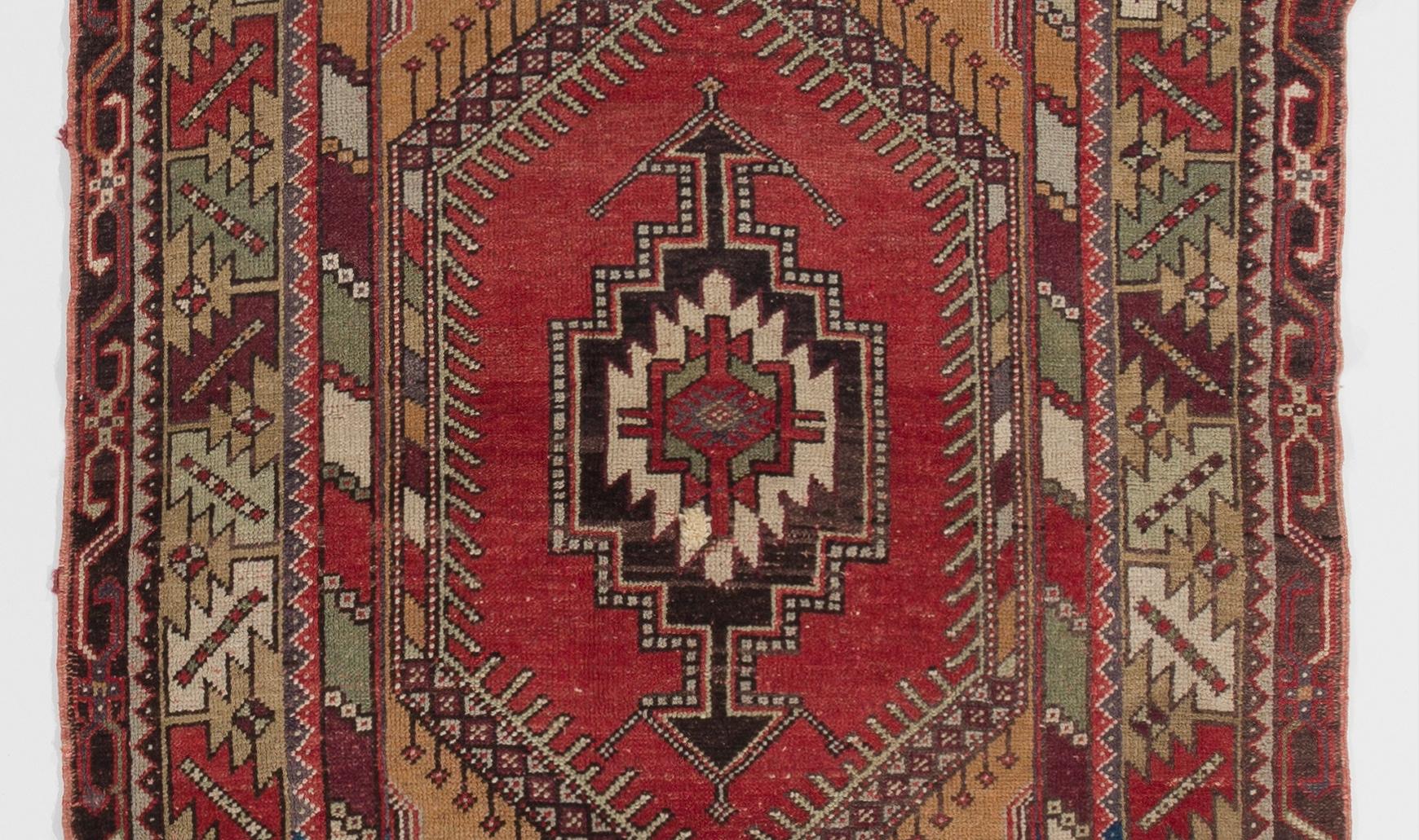 Turkish One-of-a-Kind Oriental Rug, Vintage Wool Carpet for Home & Office Decor For Sale