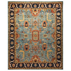 One of a Kind Oriental Serapi Hand Knotted Area Rug, Ceruelan