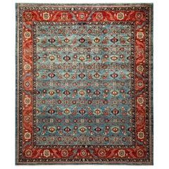 One of a Kind Oriental Serapi Hand Knotted Area Rug, Ceruelan