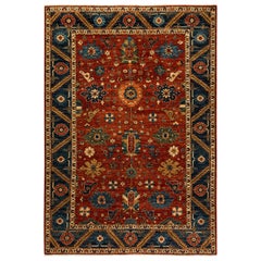 One-of-a-Kind Oriental Serapi Hand Knotted Area Rug, Crimson