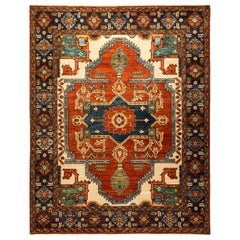 One of a Kind Oriental Serapi Hand Knotted Area Rug, Crimson
