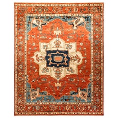 One of a Kind Oriental Serapi Hand Knotted Area Rug, Crimson