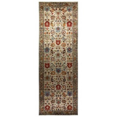 One-of-a-Kind Oriental Serapi Hand Knotted Runner Rug, Moss