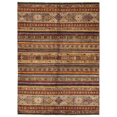 One of a Kind Oriental Serapi Wool Hand Knotted Area Rug, Caramel