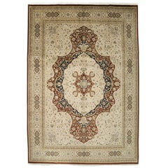 One-of-a-Kind Oriental Serapi Wool Hand Knotted Area Rug, Champagne
