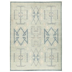 One-of-a-Kind Oriental Serapi Wool Hand Knotted Area Rug, Ice