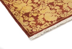 One-of-a-Kind Oriental Serapi Wool Hand Knotted Runner, Burgundy