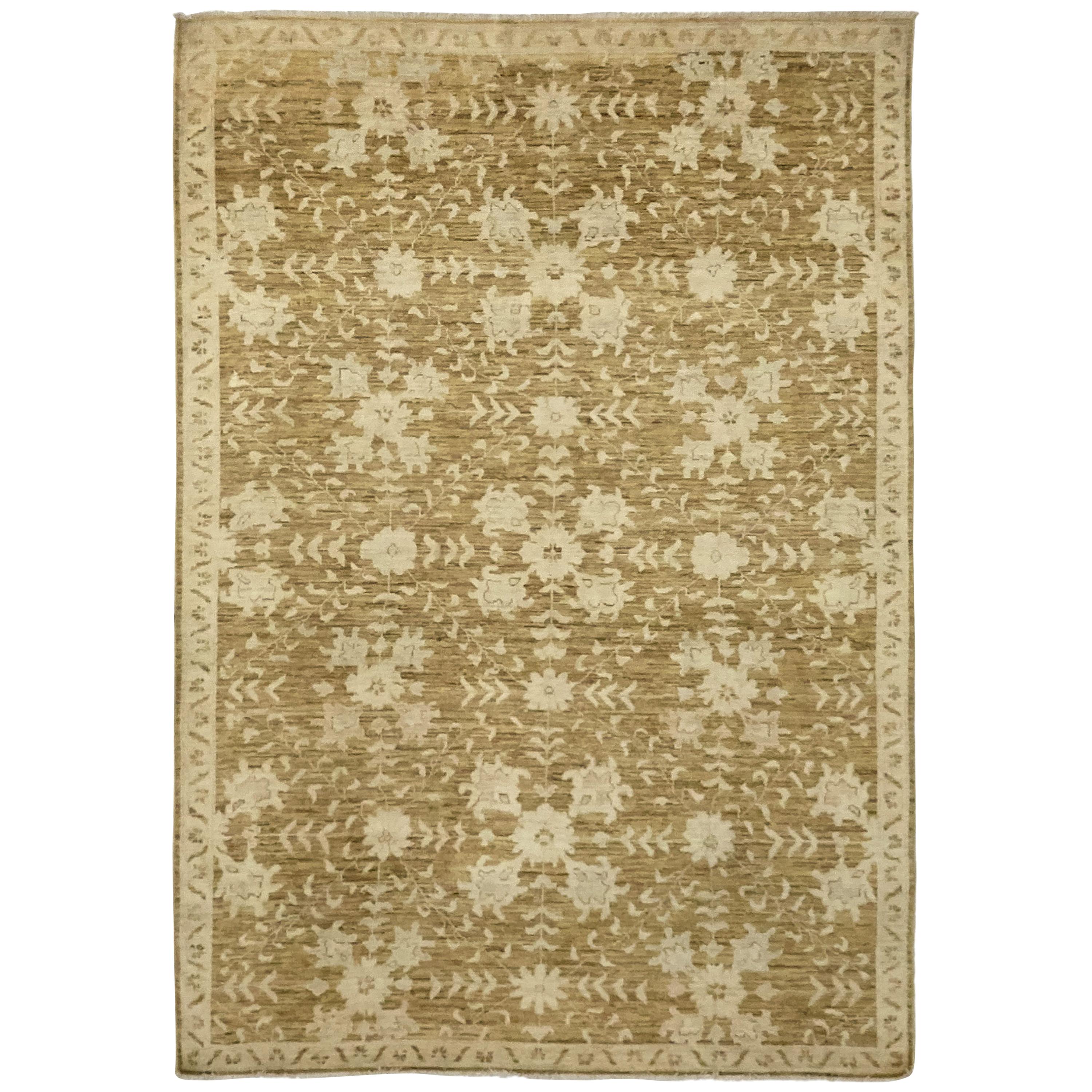 OneofaKind Oriental Silky Oushak Wool Handmade Area Rug, Stone, 9' 3