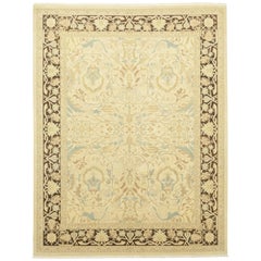 One-of-a-Kind Oriental Silky Oushak Wool Hand Knotted Area Rug, Cream