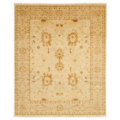 One-of-a-Kind Oriental Silky Oushak Wool Hand Knotted Area Rug, Flax One-of-a-Kind Oriental Silky Oushak Wool Hand Knotted Area Rug, Flax