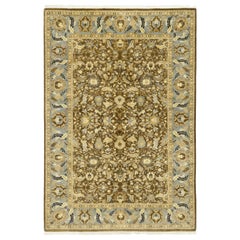 One-of-a-Kind Oriental Silky Oushak Wool Hand Knotted Area Rug, Moss