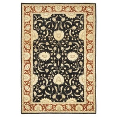 One of a Kind Oriental Silky Oushak Wool Hand Knotted Area Rug, Onyx