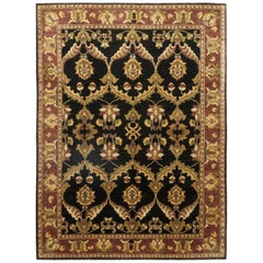 One of a Kind Oriental Silky Oushak Wool Hand Knotted Area Rug, Onyx