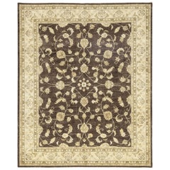 One-of-a-Kind Oriental Silky Oushak Wool Hand Knotted Area Rug, Umber One-of-a-Kind Oriental Silky Oushak Wool Hand Knotted Area Rug, Umber