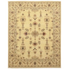 One-of-a-Kind Oriental Silky Oushak Wool Handmade Area Rug, Cream One-of-a-Kind Oriental Silky Oushak Wool Handmade Area Rug, Cream