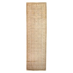 One of a Kind Oriental Silky Oushak Wool Handmade Runner, Multi