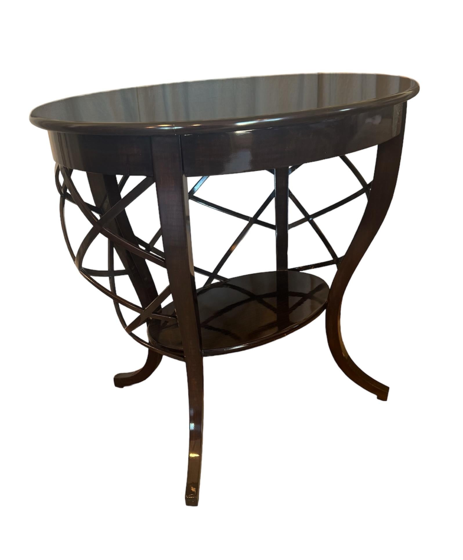 American One-of-a-kind Oval Side Table by Luis Rossi For Sale