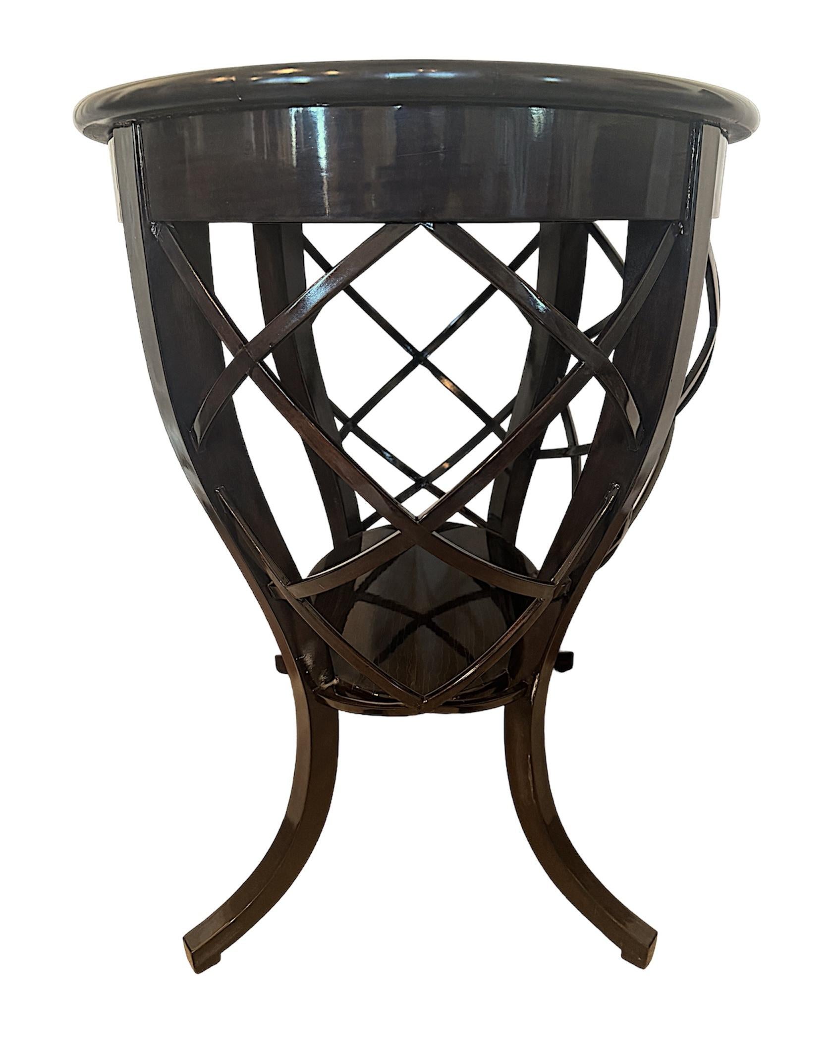 Ebonized One-of-a-kind Oval Side Table by Luis Rossi For Sale