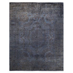 One of a Kind Overdyed Hand Knotted Wool Light Gray Area Rug