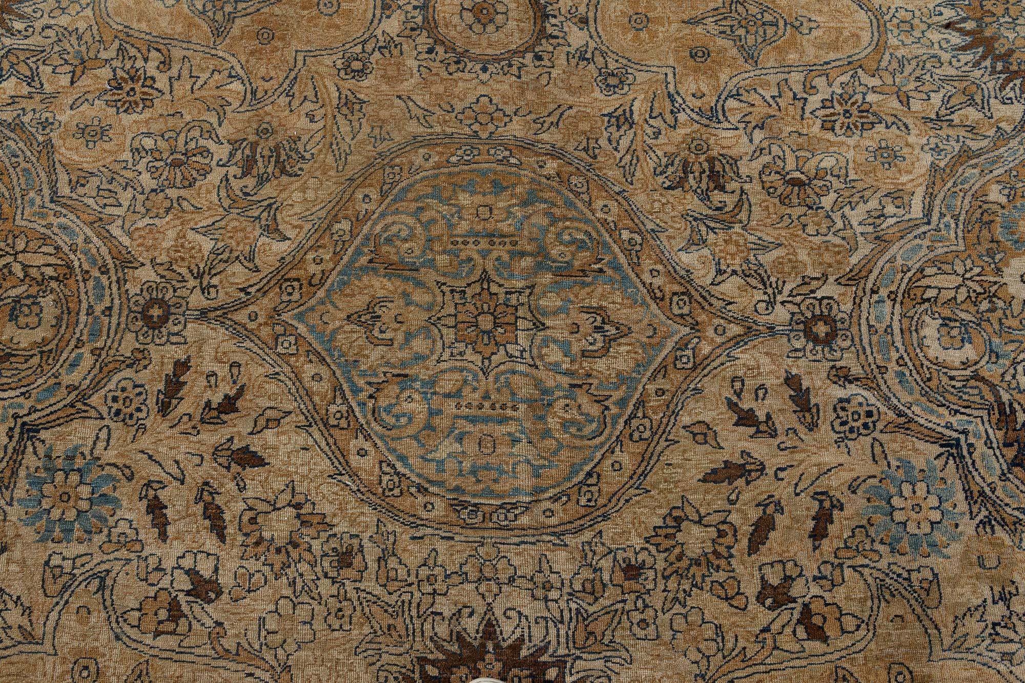 Hand-Knotted Oversized 19th Century Persian Kirman Carpet For Sale