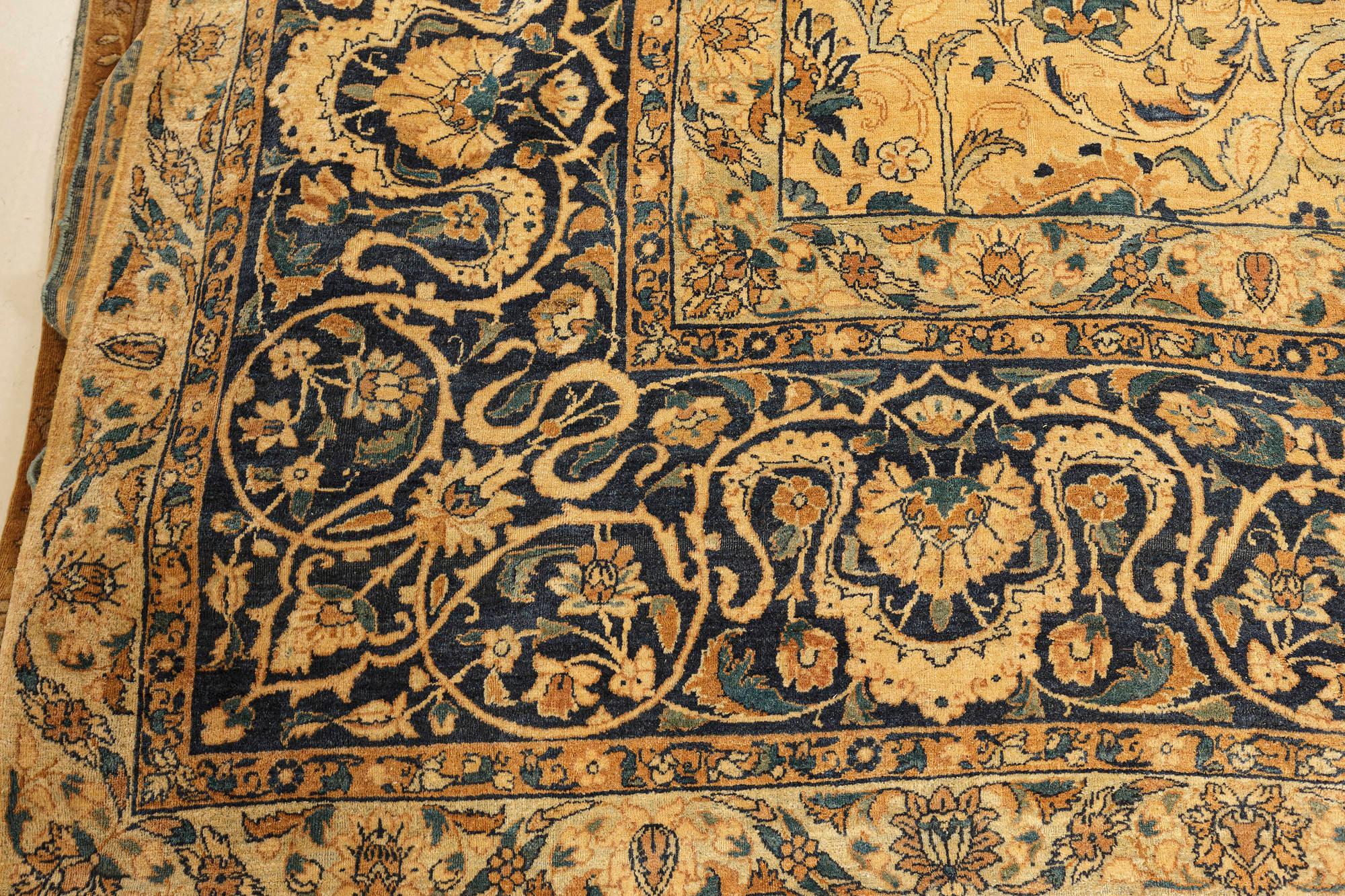 19th Century Oversized Antique Persian Kirman Handmade Wool Rug For Sale
