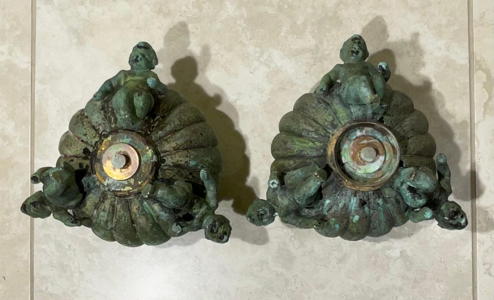 One Of A Kind Pair of 19th Century Architectural Bronze Element For Sale 6