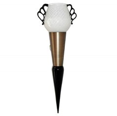 One of a Kind Pair of Italian Sconces w/ Milky White Murano Glass, 1990s