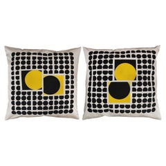 Used One of a Kind Pair of Pillows, Throw Pillows, Philosophy Pillows "Vasarely VI"