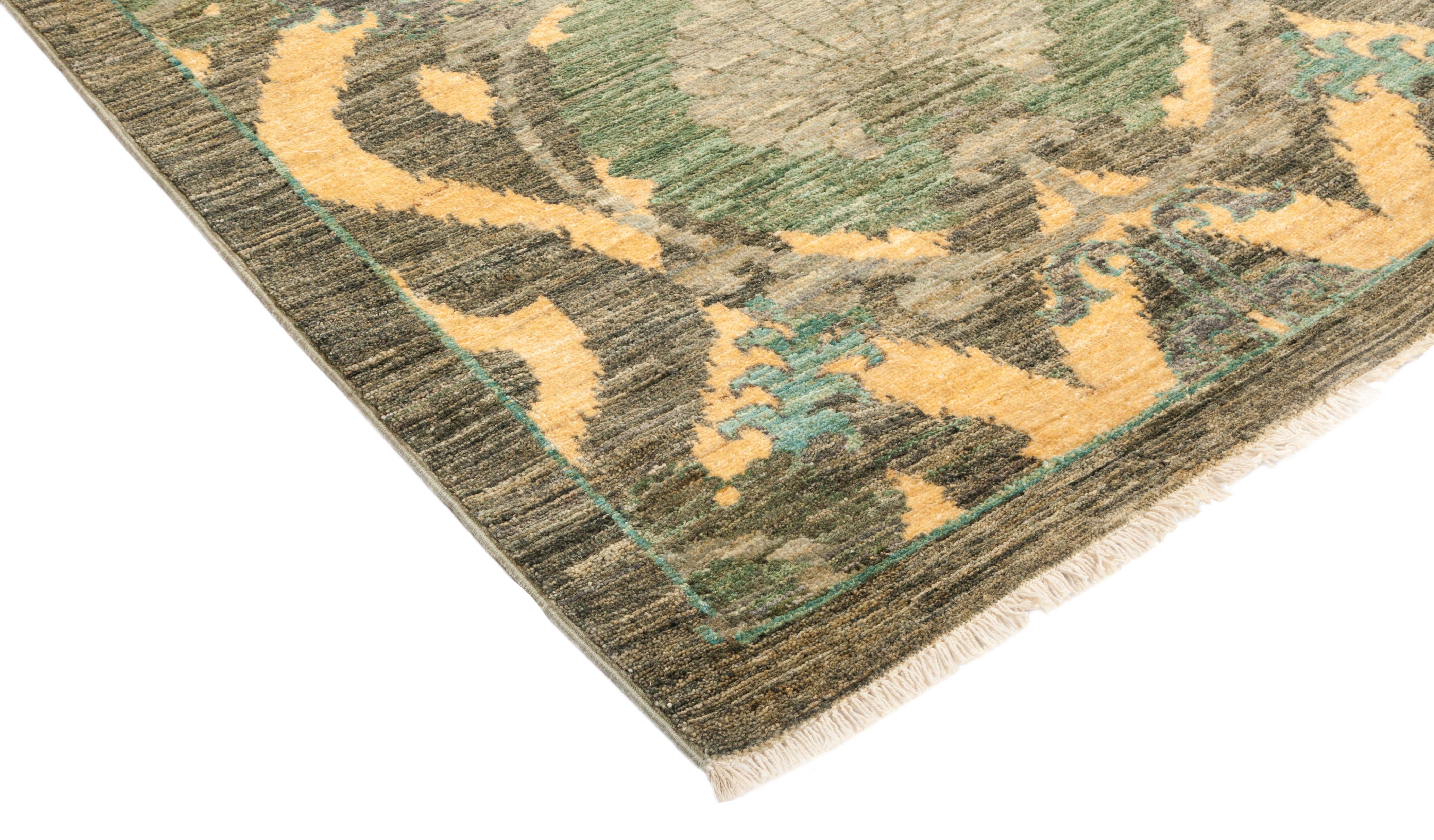 Color: Yellow - Made in: Pakistan. 100% wool. Whether boasting a field of flowers or ancient tribal symbols, patterned rugs are the easiest way to enrich a space. Subtle colors and intricate motifs reinforce the quiet sophistication of a traditional